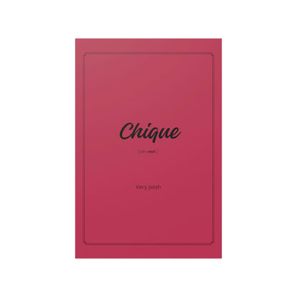 "Chique" definition poster