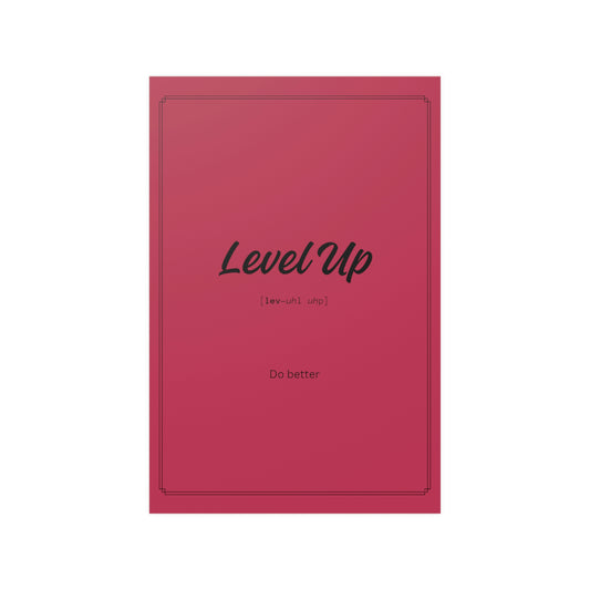 "Level Up" definition poster