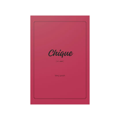 "Chique" definition poster